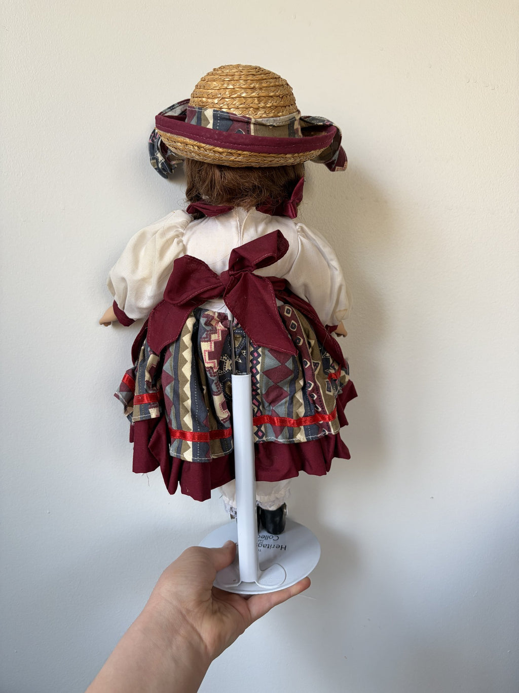 Heritage Mint Porcelain Doll with Braided Hair and Hat