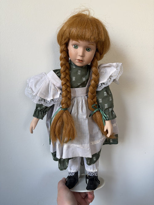 Anne of Green Gables Porcelain Doll with Red Hair and Braids