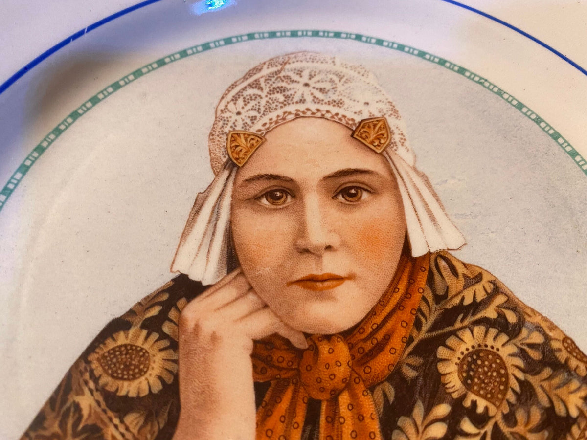 Collectible Ceramic Wall Plate — Dutch Woman in Traditional Dress — Holland
