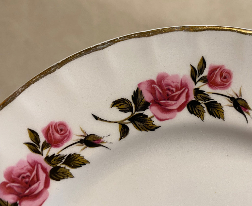 Set of 4 Vintage “Romance” Plates — Ridgway — Gold Trim — Staffordshire, England