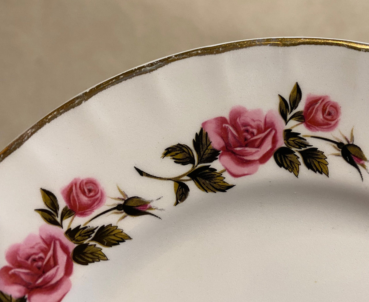 Set of 4 Vintage “Romance” Plates — Ridgway — Gold Trim — Staffordshire, England