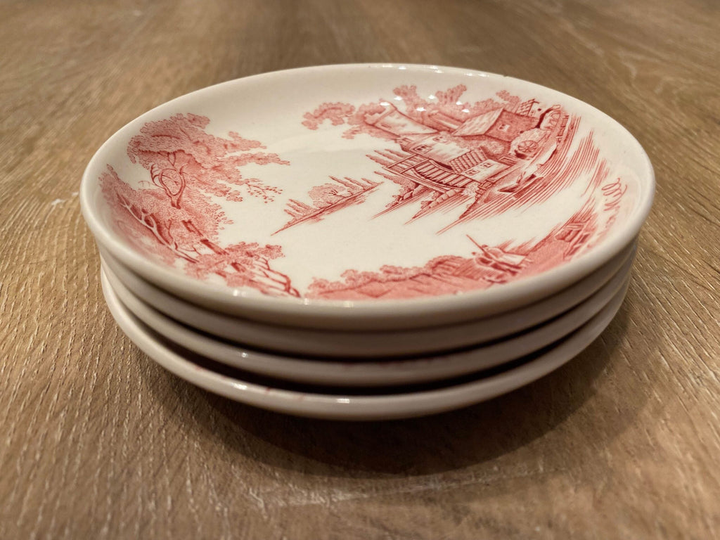 Set of 4 Johnson Brothers “Watermill” Miniature Plates — England — 4.2″