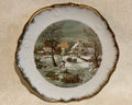 “The Homestead in Winter” — Currier & Ives Decorative Wall Plate — Japan