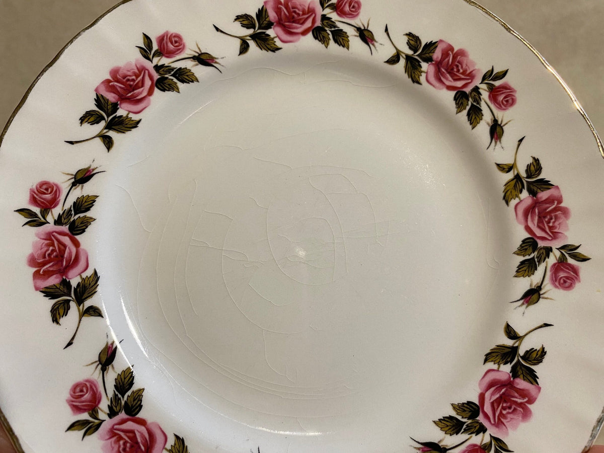 Set of 4 Vintage “Romance” Plates — Ridgway — Gold Trim — Staffordshire, England