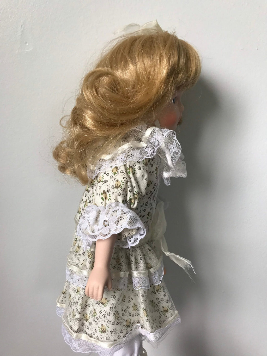 “Michelle” Cherished Dolls Porcelain Doll — Floral & Lace Dress
