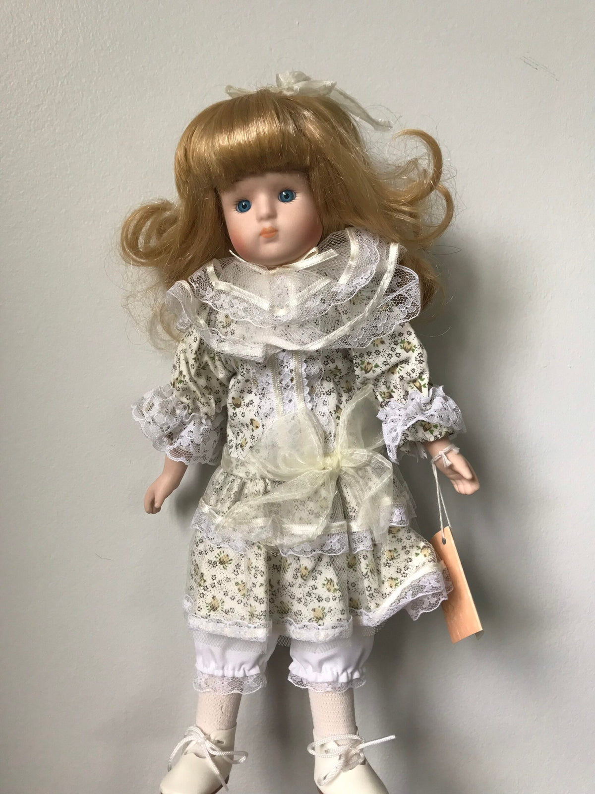 “Michelle” Cherished Dolls Porcelain Doll — Floral & Lace Dress