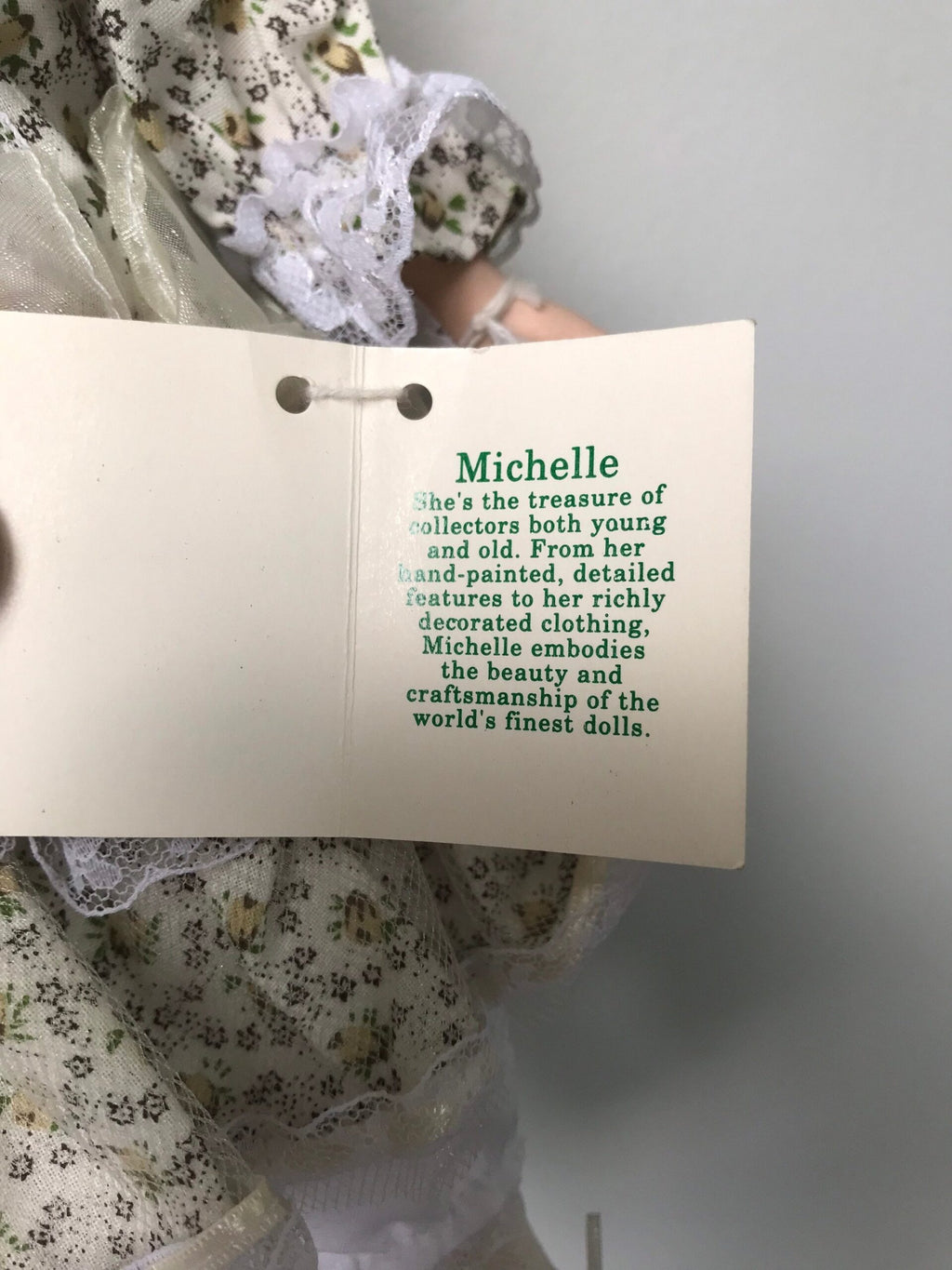 “Michelle” Cherished Dolls Porcelain Doll — Floral & Lace Dress