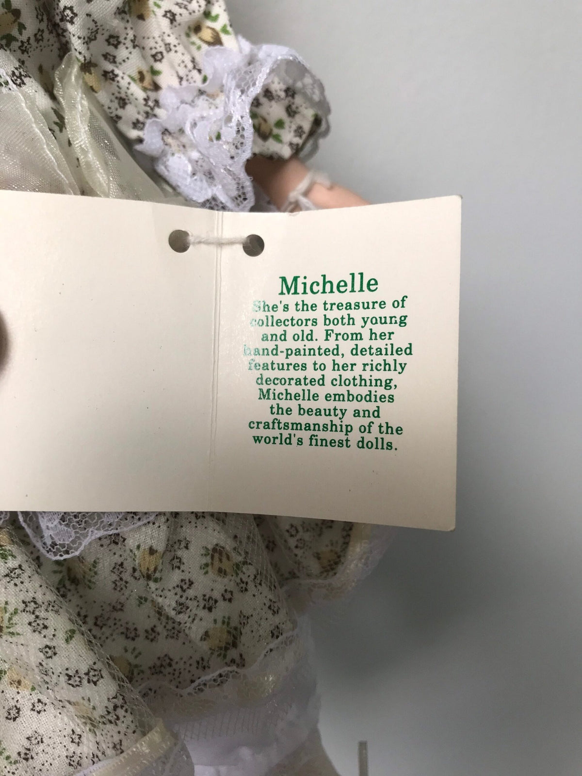 “Michelle” Cherished Dolls Porcelain Doll — Floral & Lace Dress