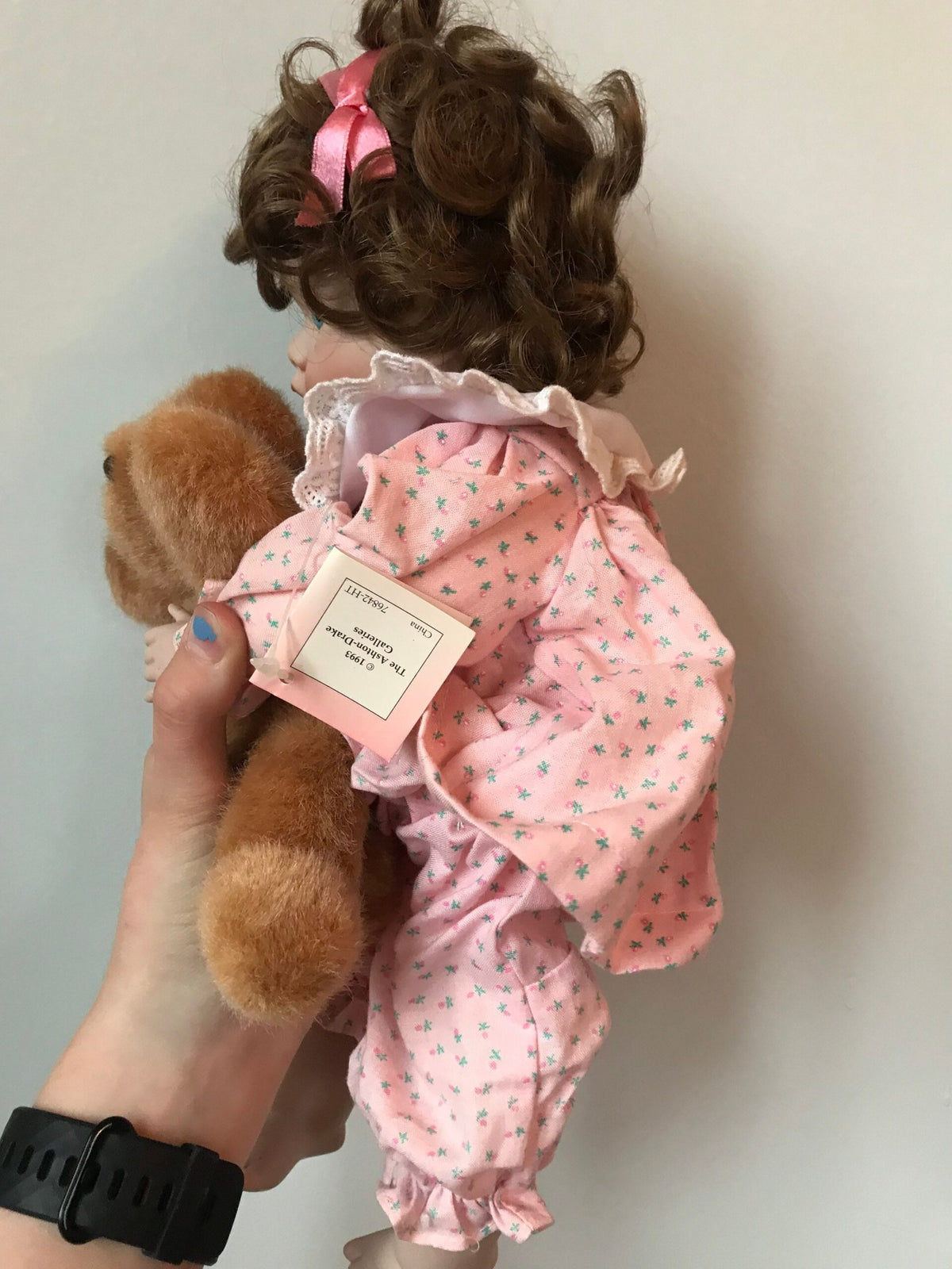 Ashton-Drake “Kaitlyn Wants a Kiss” Porcelain Doll with Teddy Bear