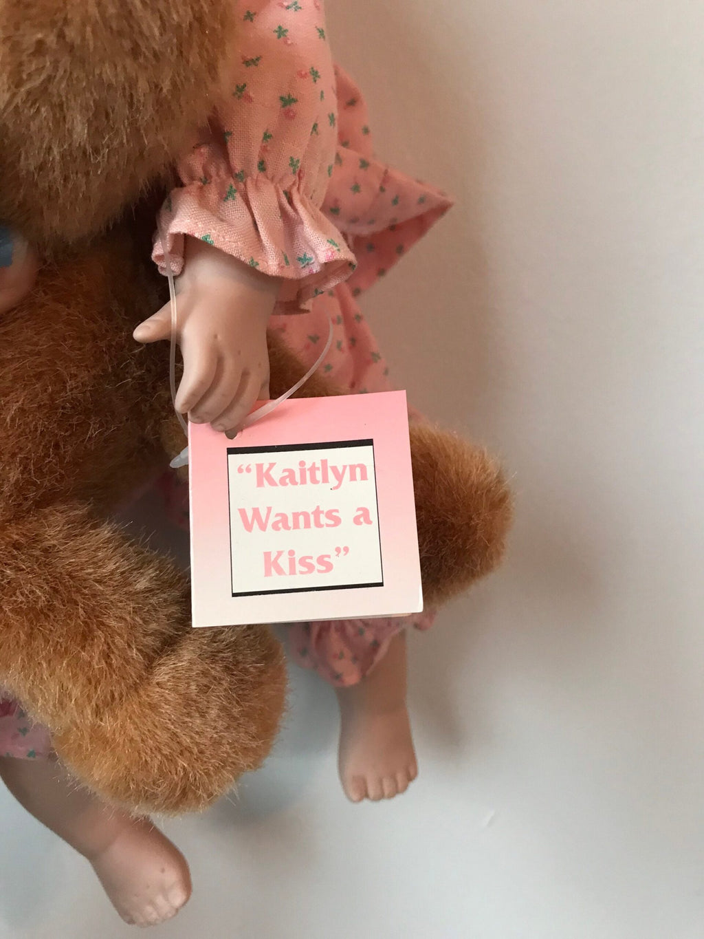 Ashton-Drake “Kaitlyn Wants a Kiss” Porcelain Doll with Teddy Bear