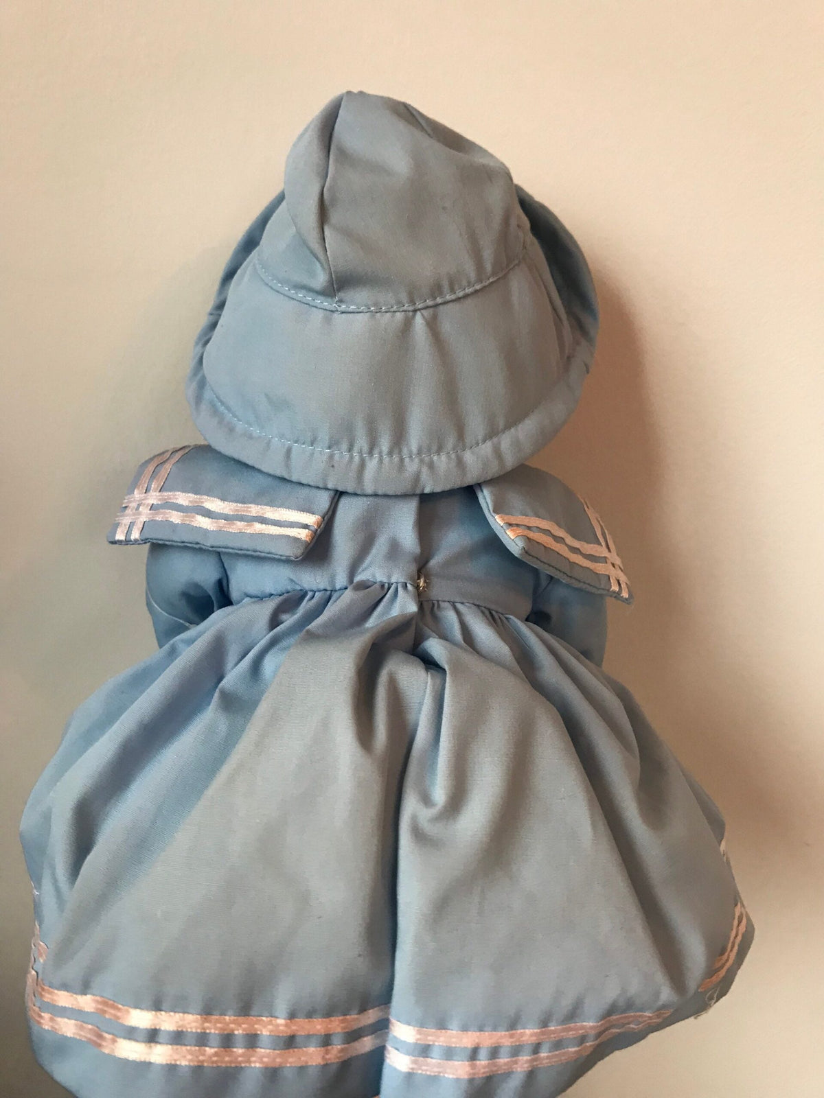 Ashton-Drake “Baby Amanda” Porcelain Doll — Blue Sailor Dress with MOM & DAD Blocks