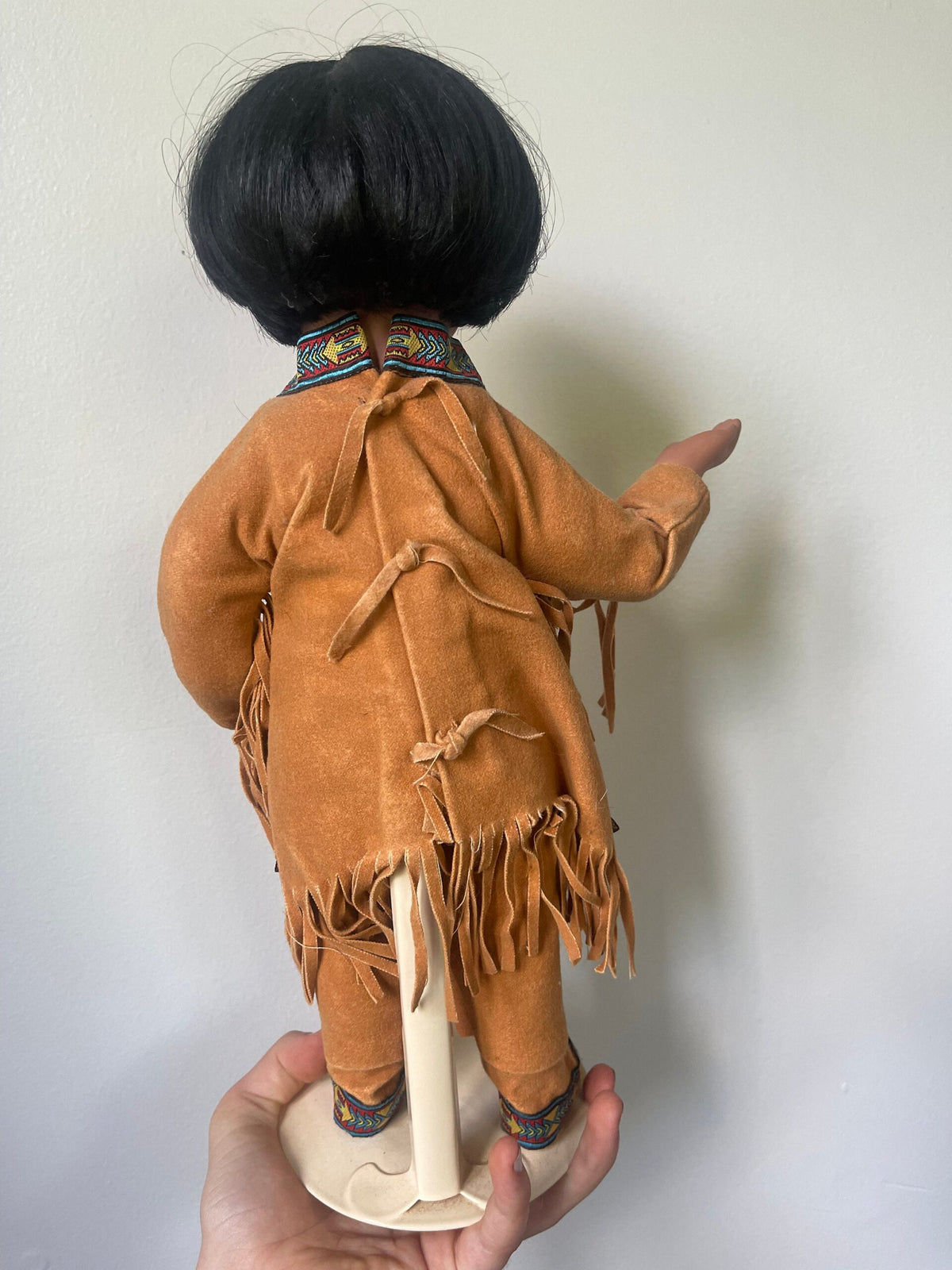 Perillo Native American Porcelain Doll — Boy in Buckskin with Bird