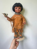 Perillo Native American Porcelain Doll — Boy in Buckskin with Bird