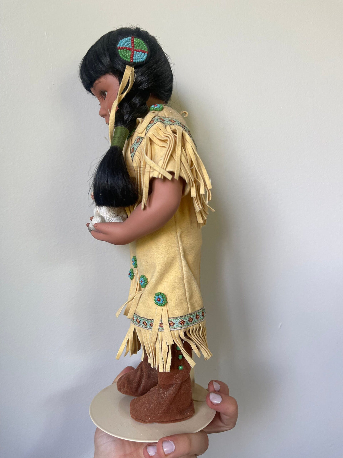 Perillo Artaffects “Shepherd” Native American Porcelain Doll with Lamb