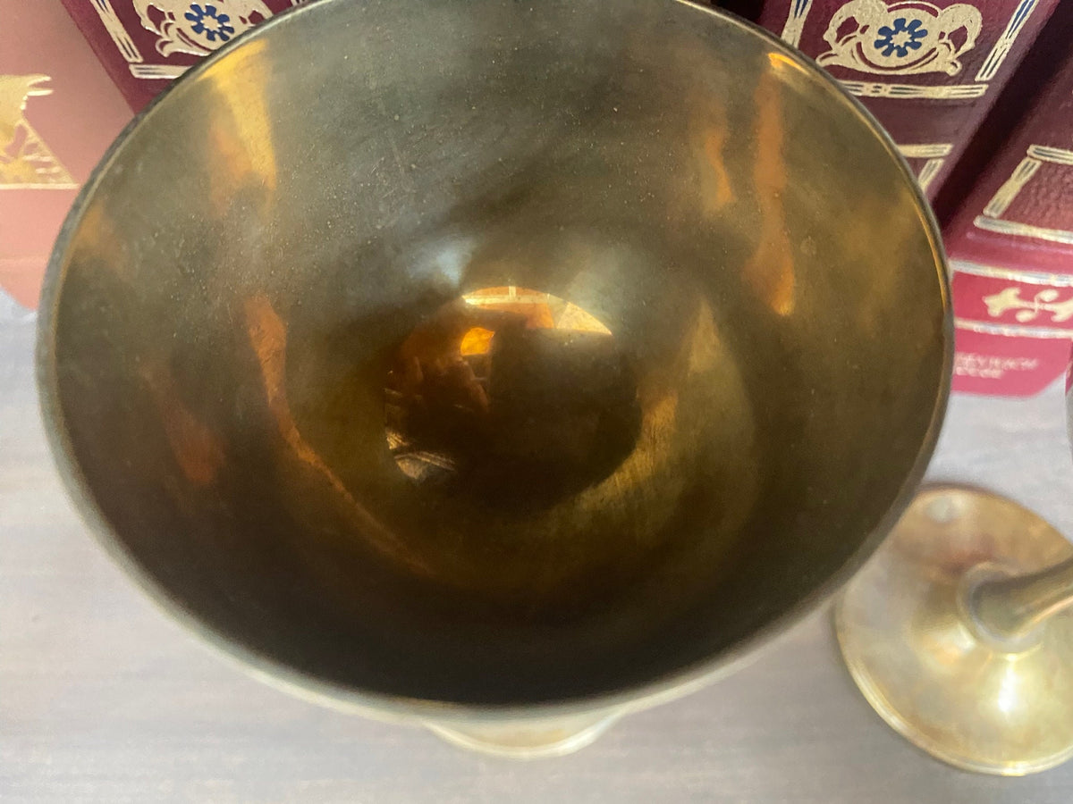 Pair of Vintage E.P. Brass Goblets
