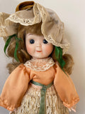 Make a Circle Music Box Porcelain Doll — Peach Satin & Lace
