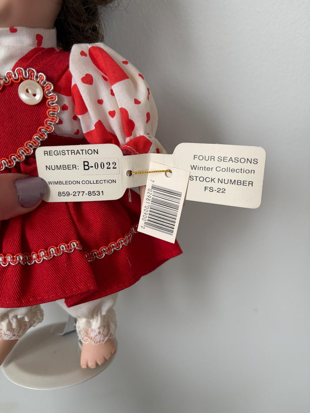 Fritz’s Basket Babies Valentine — Vintage Porcelain Doll — 9.5″