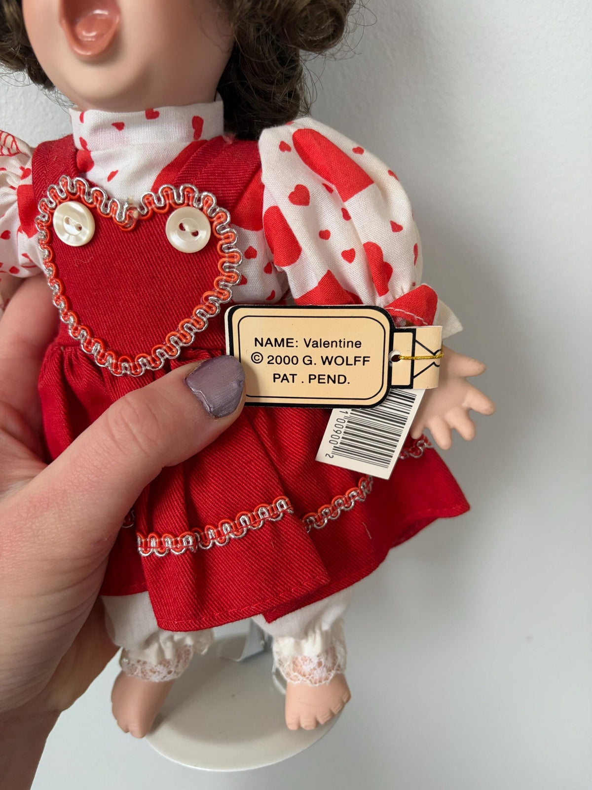 Fritz’s Basket Babies Valentine — Vintage Porcelain Doll — 9.5″