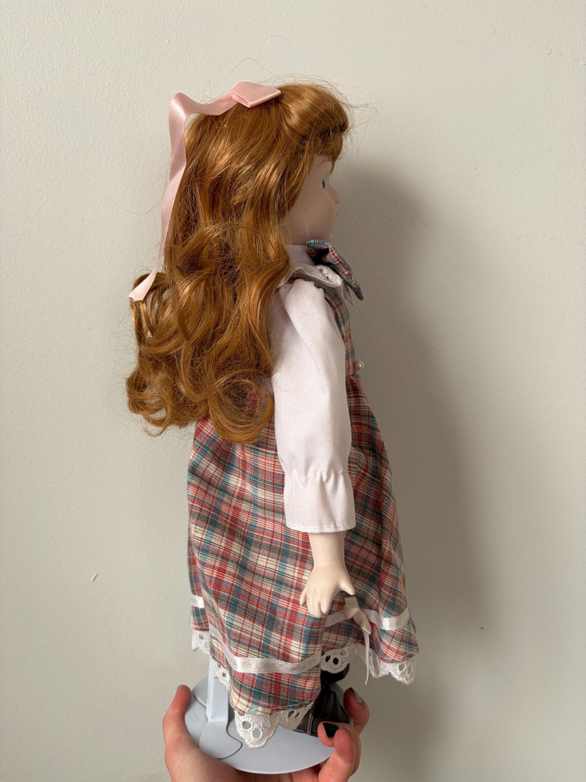 Vintage Porcelain Music Box Doll — Plays Music — 15.5″