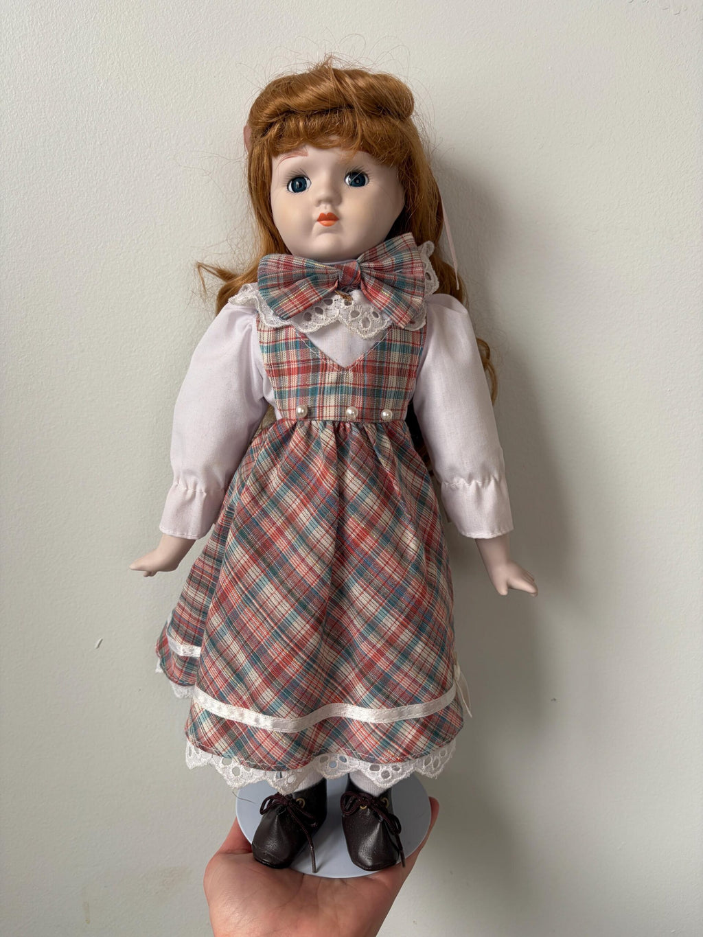 Vintage Porcelain Music Box Doll — Plays Music — 15.5″